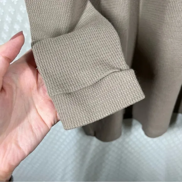 Lulu’s Tan Ribbed Turtleneck Sweater Dress