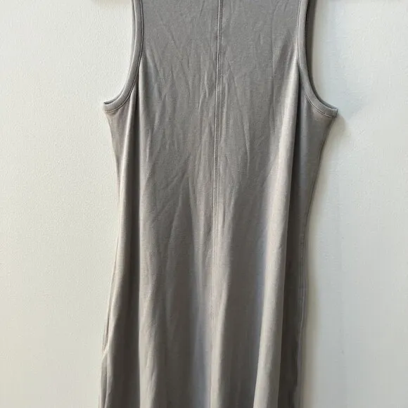 Lunya Gray Midi Comfort Dress Women’s Large Restore Fitted Minimalist Halter