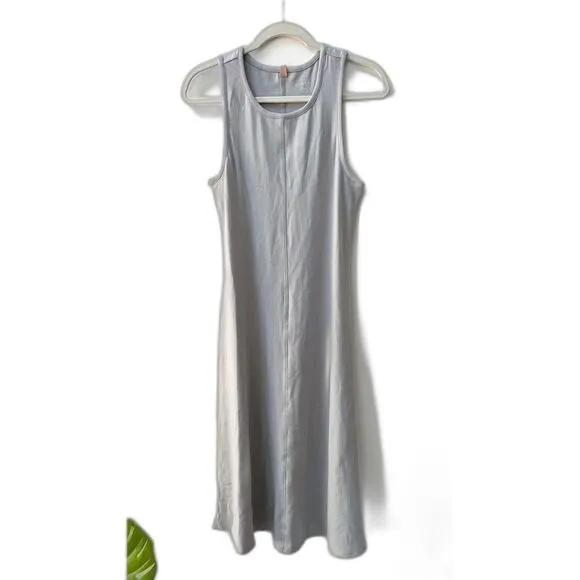 Lunya Gray Midi Comfort Dress Women’s Large Restore Fitted Minimalist Halter
