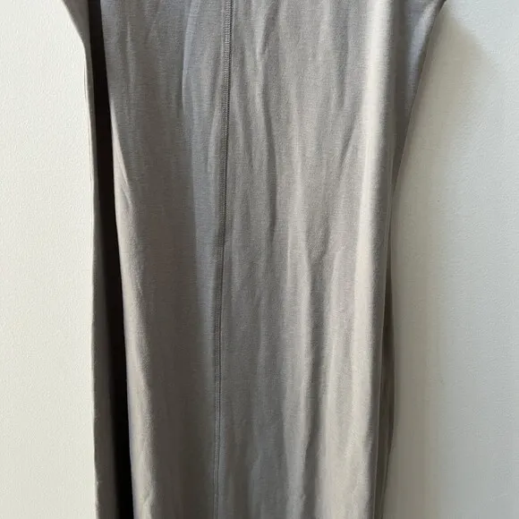 Lunya Gray Midi Comfort Dress Women’s Large Restore Fitted Minimalist Halter
