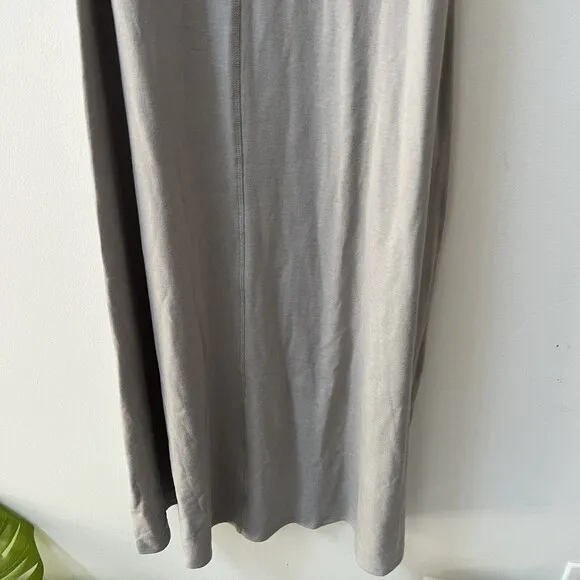 Lunya Gray Midi Comfort Dress Women’s Large Restore Fitted Minimalist Halter