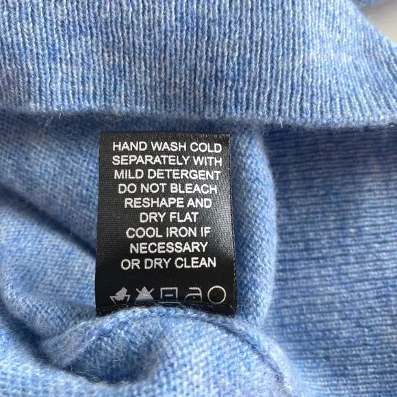 Lusso Cashmere Sweater Dress Knit Short Sleeve Blue Fitted Sz L NWT Luxury Soft