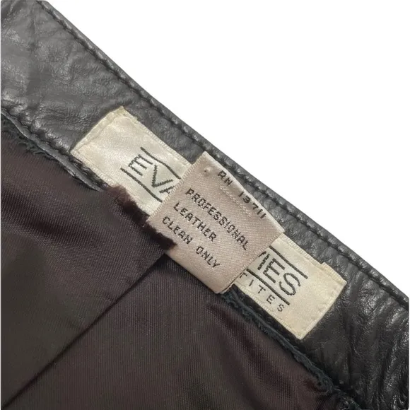 Luxury Black Leather Skirt Pencil MIDI Professional Career Moto Goth Grunge Sz 8
