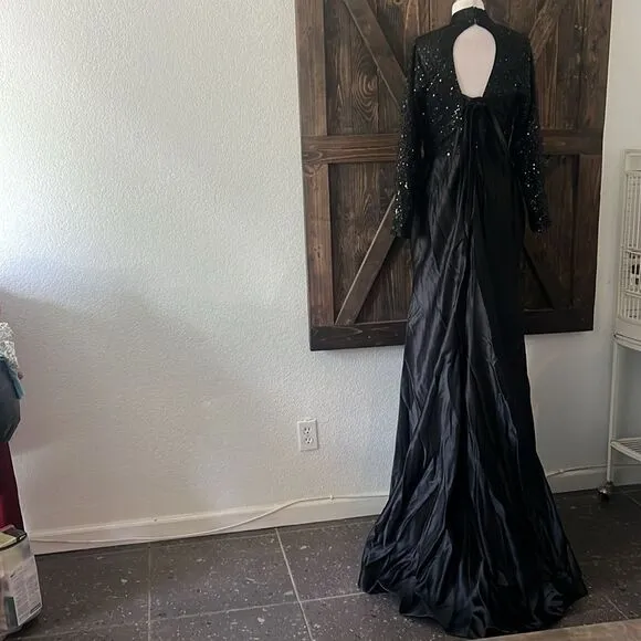 Luxury Bridal Formal Event Sequined Party Gowns Long Sleeve Party Gala Dress