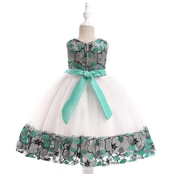Luxury Embroidered Flower Girl 🌸 Princess Birthday Wedding Dress 5062