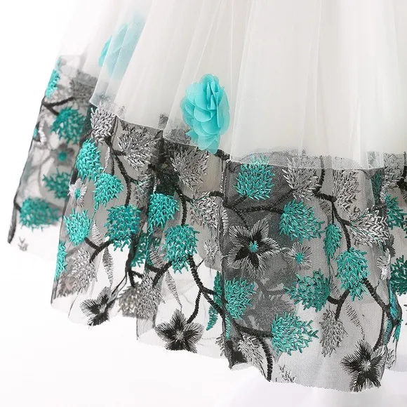 Luxury Embroidered Flower Girl 🌸 Princess Birthday Wedding Dress 5062