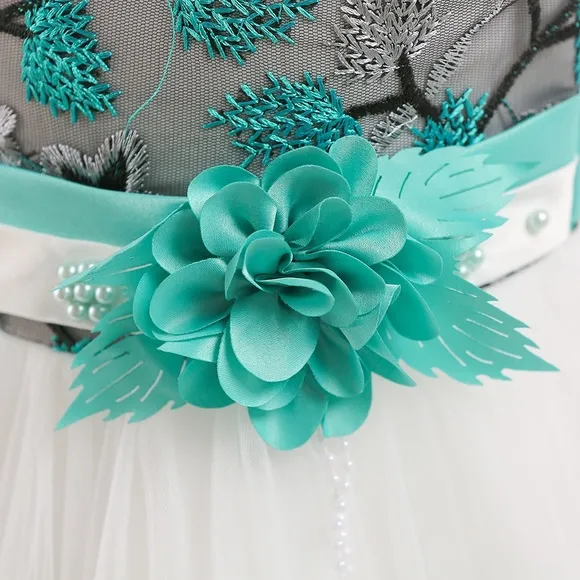 Luxury Embroidered Flower Girl 🌸 Princess Birthday Wedding Dress 5062