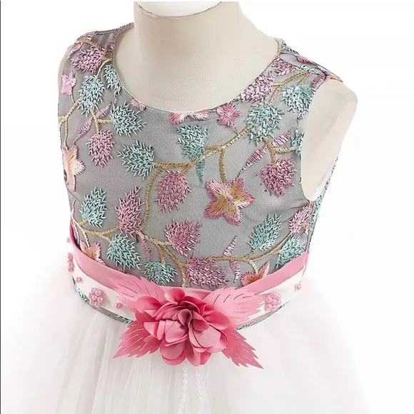 Luxury Embroidered Princess Flower Wedding Special Occasion Dress 5061