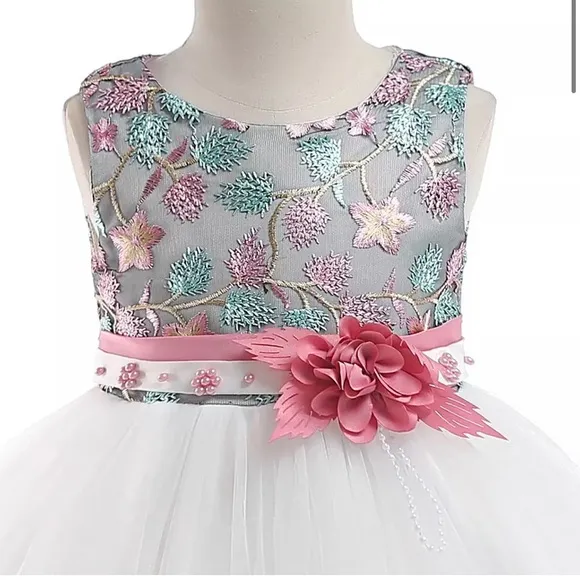 Luxury Embroidered Princess Flower Wedding Special Occasion Dress 5061