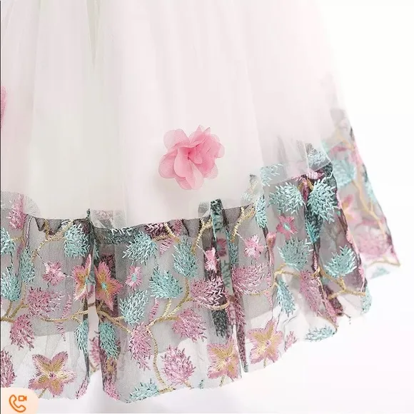 Luxury Embroidered Princess Flower Wedding Special Occasion Dress 5061