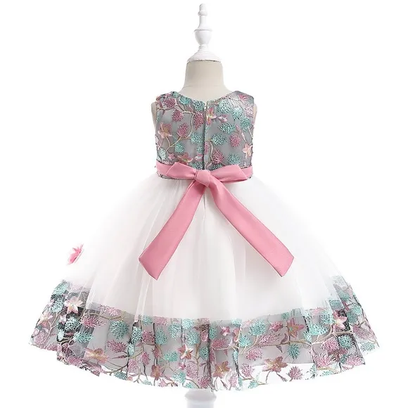 Luxury Embroidered Princess Flower Wedding Special Occasion Dress 5061
