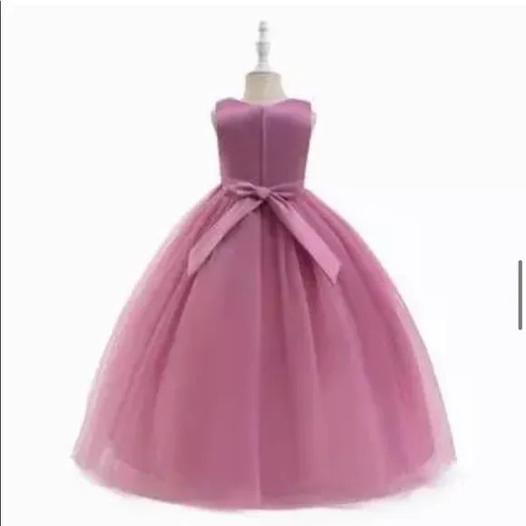 Luxury Embroidered Princess Piano Dress Flower Sparkly Dress 5051