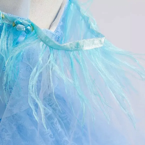 Luxury Feather Birthday Princess Lace Dress 5046