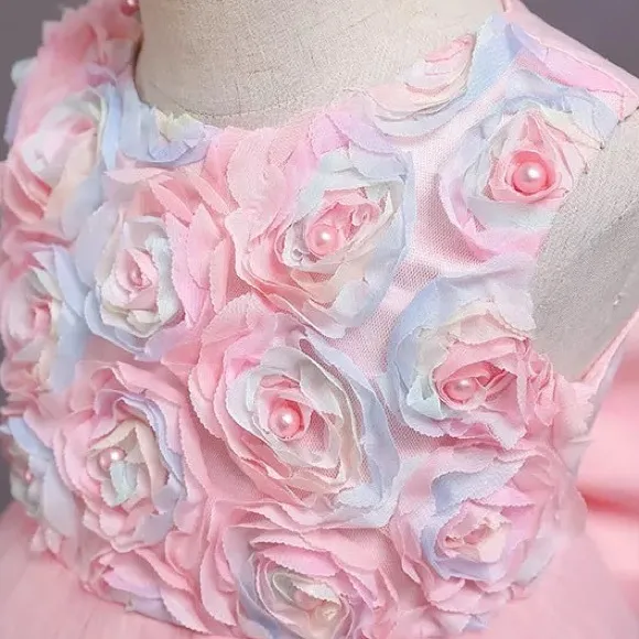 Luxury floral appliqué beautiful princess dress 5055