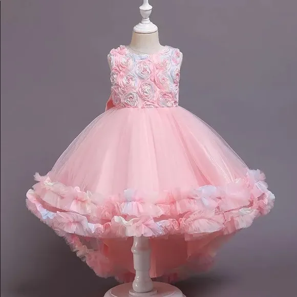 Luxury floral appliqué beautiful princess dress 5055