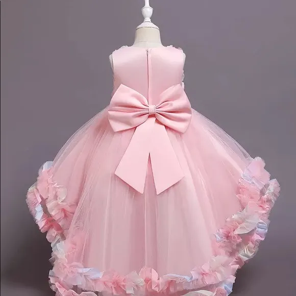 Luxury floral appliqué beautiful princess dress 5055
