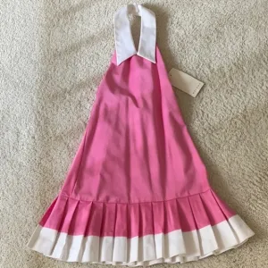 Luxury High End Helena (Neiman Marcus) Girls Pink Halter Neck Dress 7y NWT