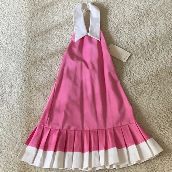 Luxury High End Helena (Neiman Marcus) Girls Pink Halter Neck Dress 7y NWT