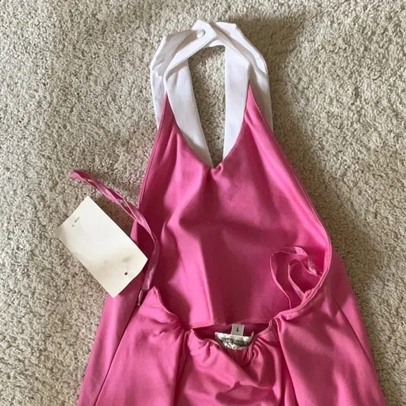 Luxury High End Helena (Neiman Marcus) Girls Pink Halter Neck Dress 7y NWT