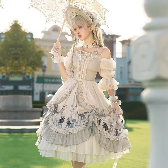 Luxury Lolita Dress,White Lolita dress,Princess Dress,Ruffle Dress,Costume dress