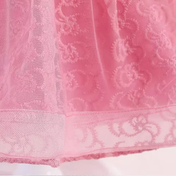 Luxury Pink Feather Lace Embroidered Dress 5046