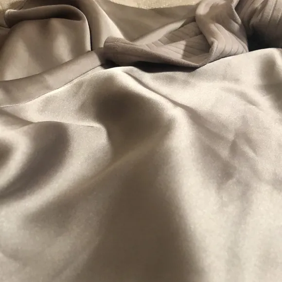 Luxury Satin   Knit Silver Maxi Nightgown l Small l Bridal/Honeymoon Lingerie