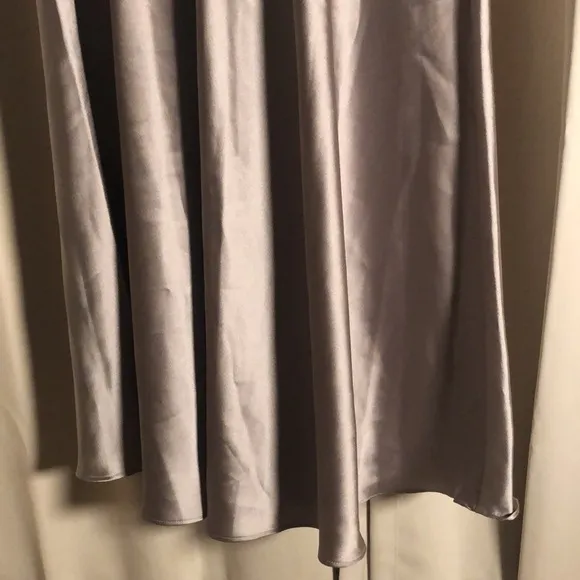 Luxury Satin   Knit Silver Maxi Nightgown l Small l Bridal/Honeymoon Lingerie