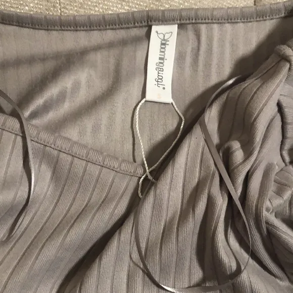 Luxury Satin   Knit Silver Maxi Nightgown l Small l Bridal/Honeymoon Lingerie