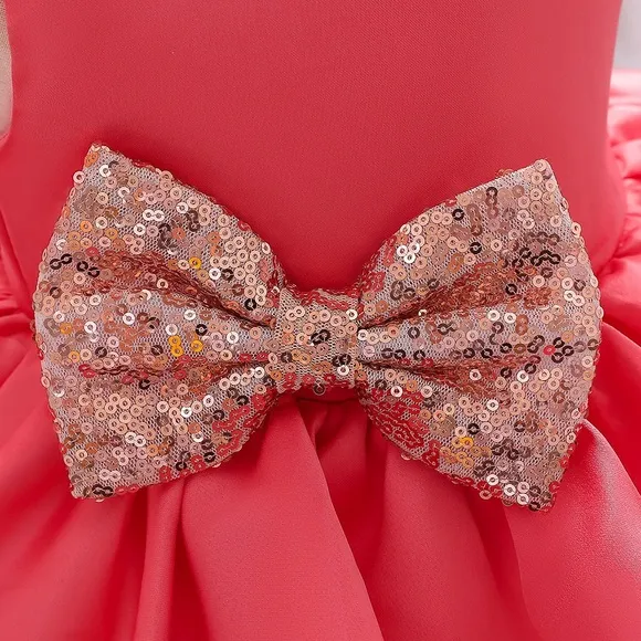 Luxury Sequined Bow Multi Layered Sparkly Dress Princess Special Occasion 5066
