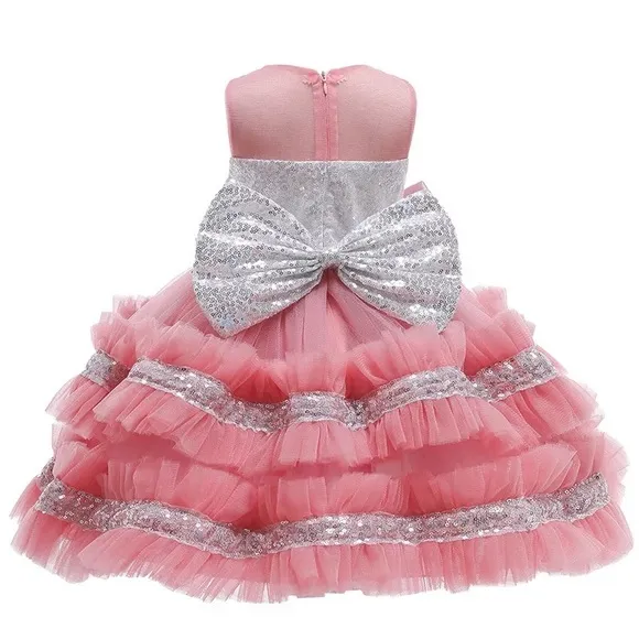 Luxury Sequins Bow Princess Birthday Party Dress