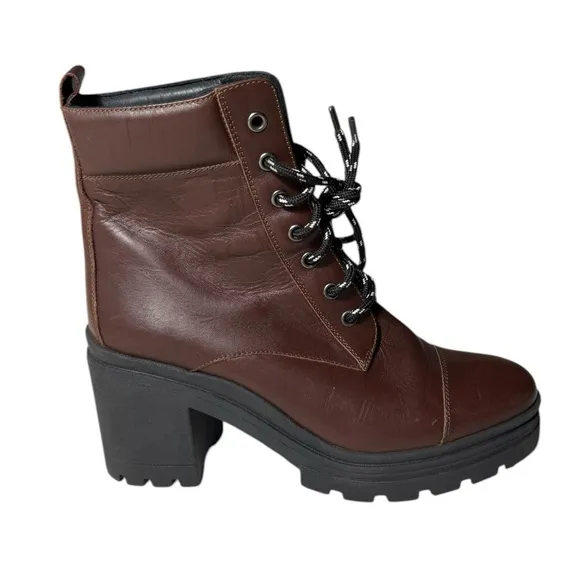 M. Gemi Amara ankle Combat boots Chestnut brown Womens EU Sz 39 US Size 8 / 8.5