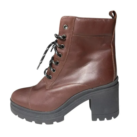 M. Gemi Amara ankle Combat boots Chestnut brown Womens EU Sz 39 US Size 8 / 8.5