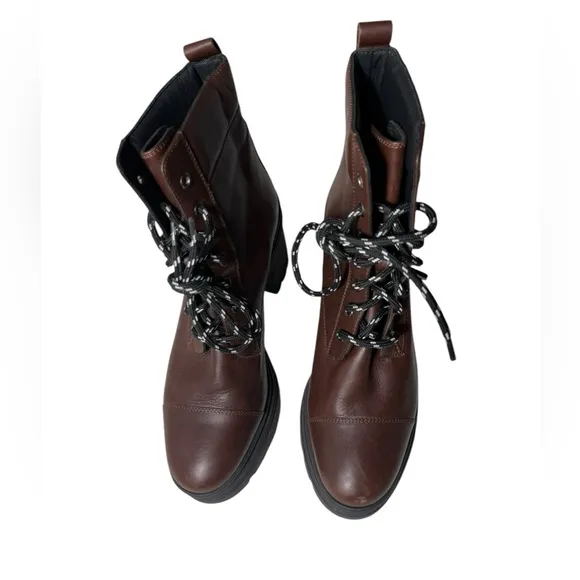 M. Gemi Amara ankle Combat boots Chestnut brown Womens EU Sz 39 US Size 8 / 8.5