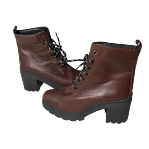 M. Gemi Amara ankle Combat boots Chestnut brown Womens EU Sz 39 US Size 8 / 8.5