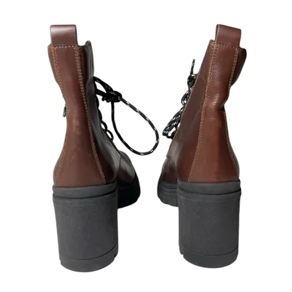M. Gemi Amara ankle Combat boots Chestnut brown Womens EU Sz 39 US Size 8 / 8.5