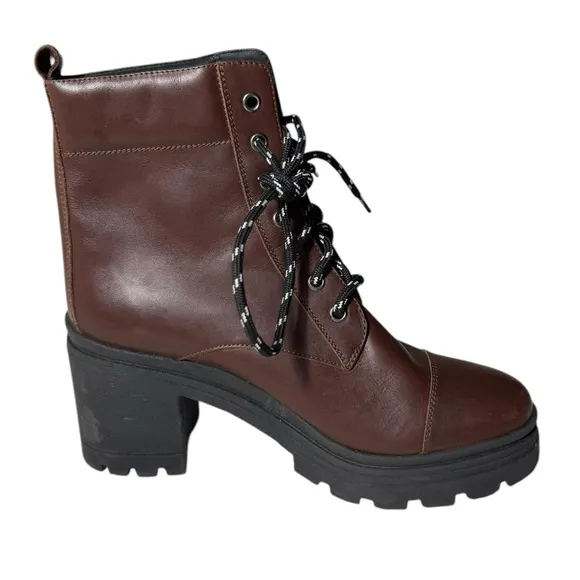 M. Gemi Amara ankle Combat boots Chestnut brown Womens EU Sz 39 US Size 8 / 8.5