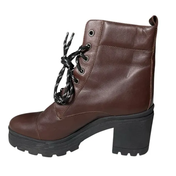 M. Gemi Amara ankle Combat boots Chestnut brown Womens EU Sz 39 US Size 8 / 8.5