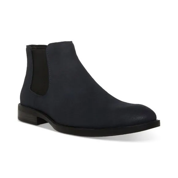 Madden Mens Navy Cushioned Goring Maxxin Round Toe Chelsea Boot, Size 9, NIB
