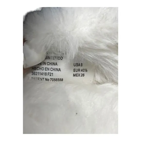 Madden NYC White Faux Fur Criss Cross Platform Slippers Size 9