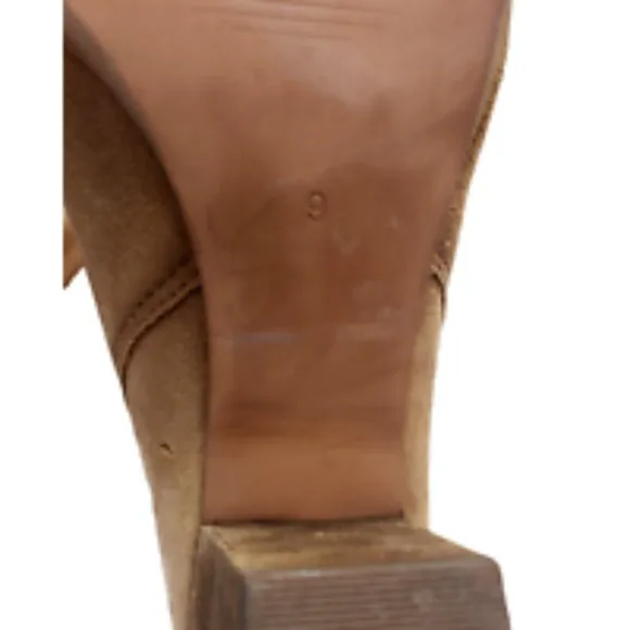 Madewell Brown Suede Leather Booties  Ankle Boots Heel Women's Size 9