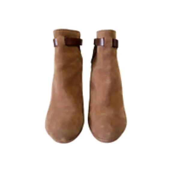 Madewell Brown Suede Leather Booties  Ankle Boots Heel Women's Size 9