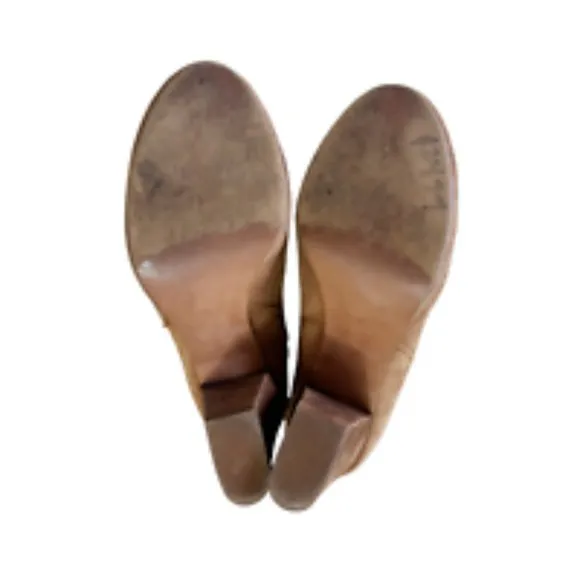 Madewell Brown Suede Leather Booties  Ankle Boots Heel Women's Size 9