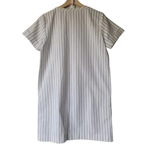 Madewell Harbor Lace- Up Neckline Minimalist Capsule Wardrobe Shift Dress Small