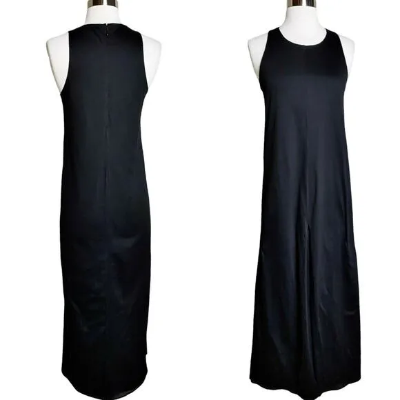 MADEWELL Maxi Dress Black Tank Sleeveless Minimalist Casual Cotton Round Neck 0