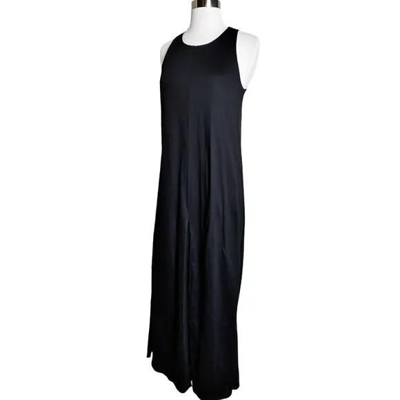 MADEWELL Maxi Dress Black Tank Sleeveless Minimalist Casual Cotton Round Neck 0