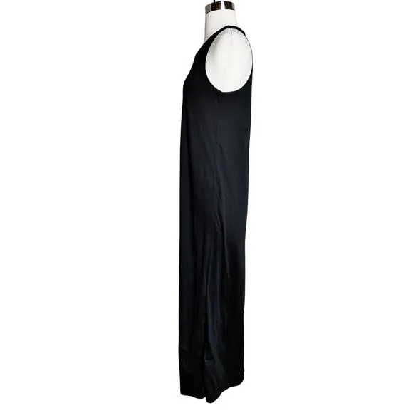 MADEWELL Maxi Dress Black Tank Sleeveless Minimalist Casual Cotton Round Neck 0