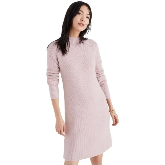 Madewell Northfield Mockneck rib knit Sweater Dress Fall winter minimalist