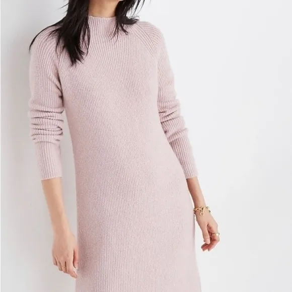 Madewell Northfield Mockneck rib knit Sweater Dress Fall winter minimalist