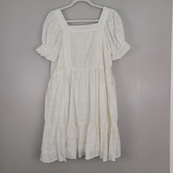 Madewell Peasant Minimalist Retro Classic Prairie Puff-Sleeve with Pockets Dress