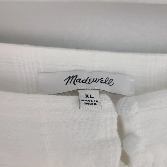 Madewell Peasant Minimalist Retro Classic Prairie Puff-Sleeve with Pockets Dress